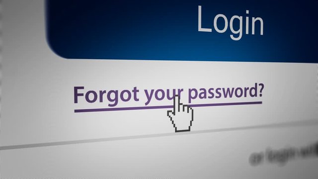Mouse Cursor clicking " Forgot your password" Text Link on the website