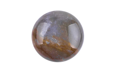 Natural cabochon stone on a white background