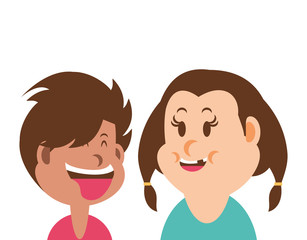 children smiling on white background