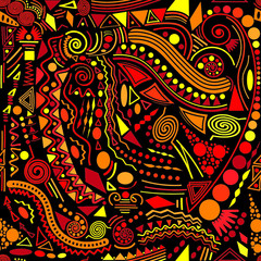 Seamless vector abstract doodle pattern