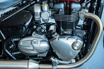 Fototapeta premium Closeup of motorcycle engine