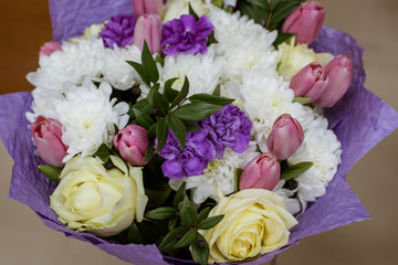 A large bouquet of colorful flowers. Women's Day, Mother's Day