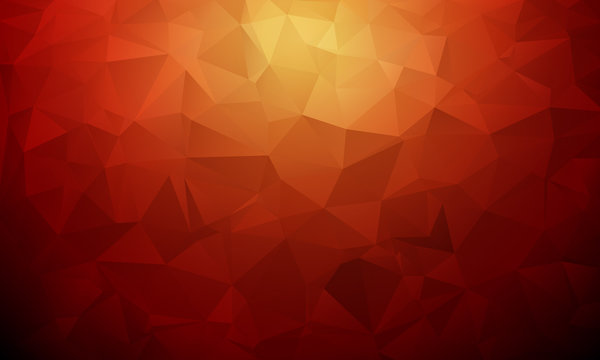 Abstract red, brown, dark, orange, yellow background from triangles, vector illustration. EPS10