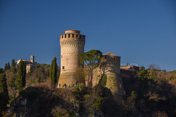 Fototapeta na wymiar brisighella, italy, the old fortress with its towers