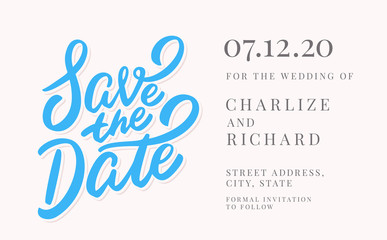 Save the date. Vector invitation.