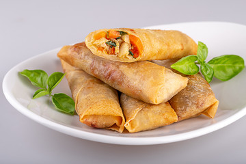 pancakes stuffed with meat and vegetables