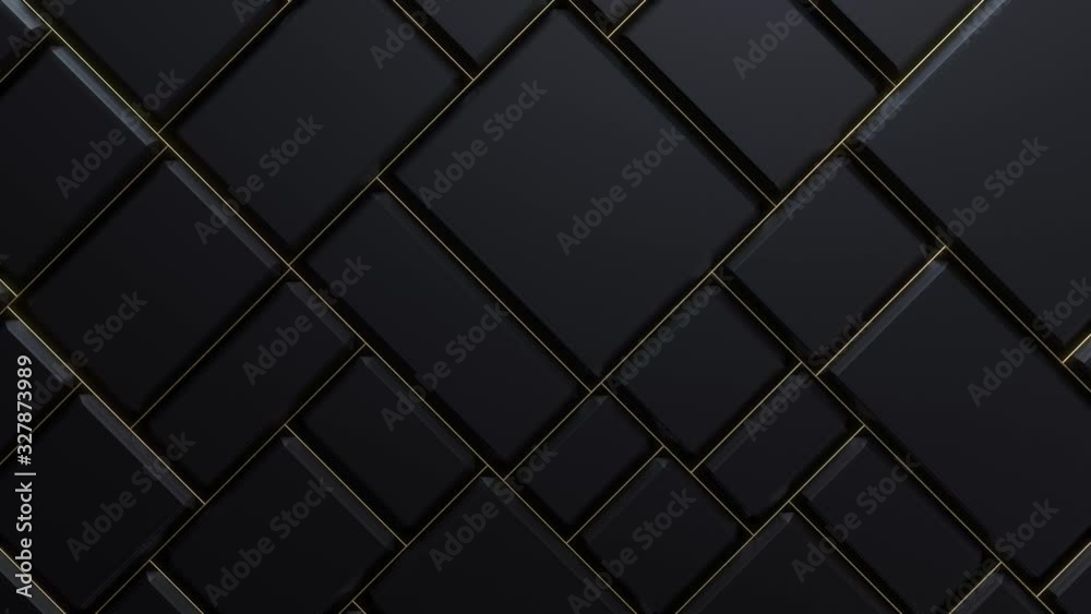 Poster abstract background with black moving cubic surface. geometric concept. scalable adaptive blocks. mo