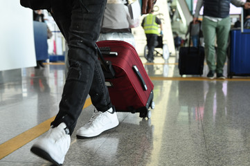 people walking in airport