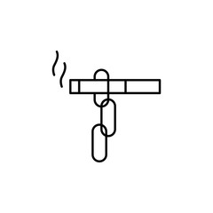 Cigarette, chain icon. Simple line, outline vector elements of quit smoking for ui and ux, website or mobile application