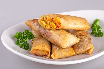 pancakes stuffed with meat and vegetables