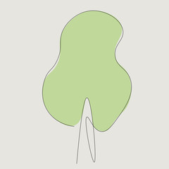 Tree line draw silhouette vector illustration