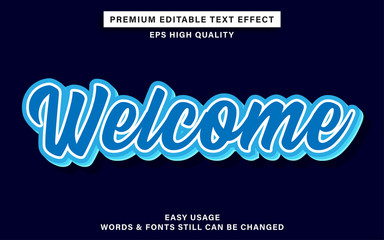 welcome editable text effect