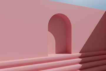 Coral architecture perspective. 3D rendering