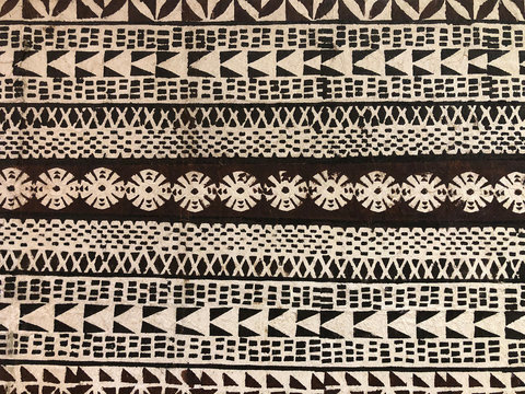 Authentic traditional Pacific Islands tapa cloth pattern. Polynesian tribal pattern.