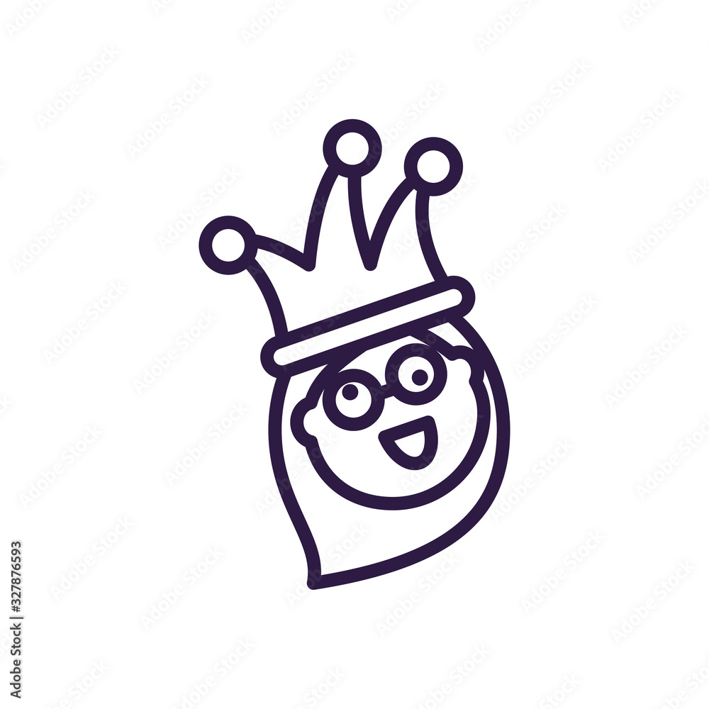 Canvas Prints cartoon woman with jester hat and crazy glasses, line style icon