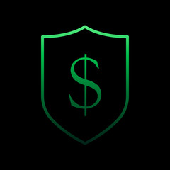 Shield dollar nolan icon. Simple thin line, outline vector of e-commerce icons for ui and ux, website or mobile application