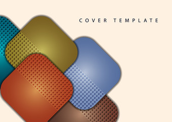 Abstract geometric background, colored round squares form a banner. Modern template for business brochure, flyer, presentation or web design layout.