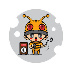 Bee mascot character activity