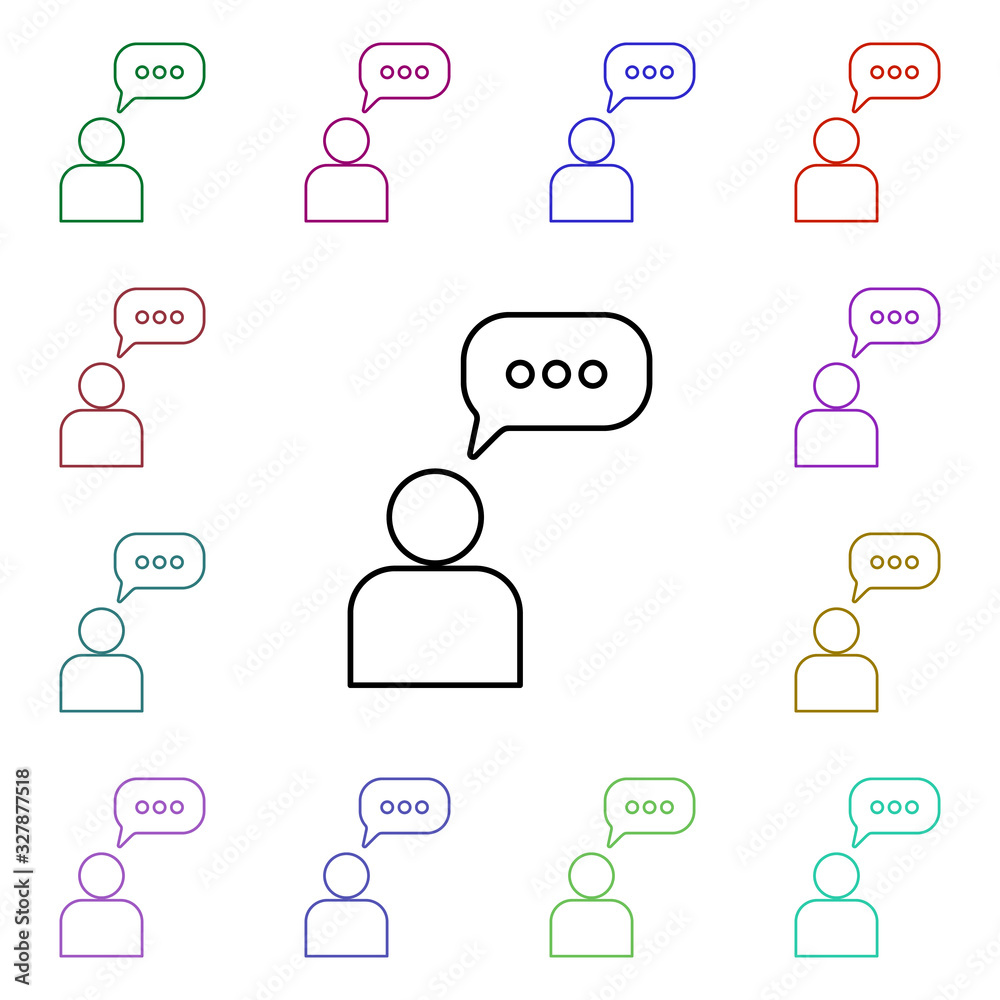 Poster communication bobble multi color style icon. simple thin line, outline vector of sosial media networ