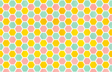 Watercolor geometrical comb pattern.