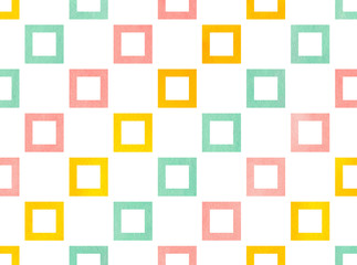 Watercolor square pattern.