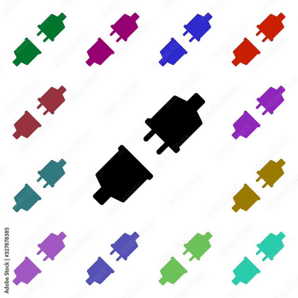 Poster connection multi color style icon. simple glyph, flat vector of web icons for ui and ux, website or 
