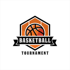 Basketball Logo, American Logo Sport, Basketball logo template vector, isolated on white background, Basketball club logo, emblem, designs with ball. Sport badge vector illustration