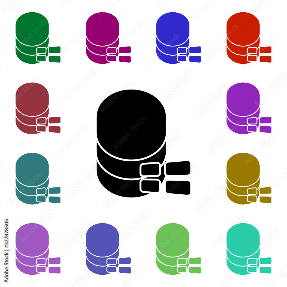 Poster database windows multi color style icon. simple glyph, flat vector of web icons for ui and ux, websi