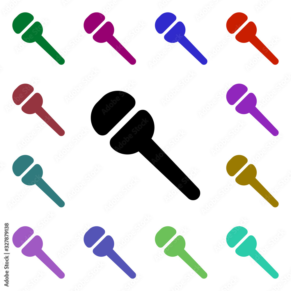Poster microphone multi color style icon. simple glyph, flat vector of web icons for ui and ux, website or 