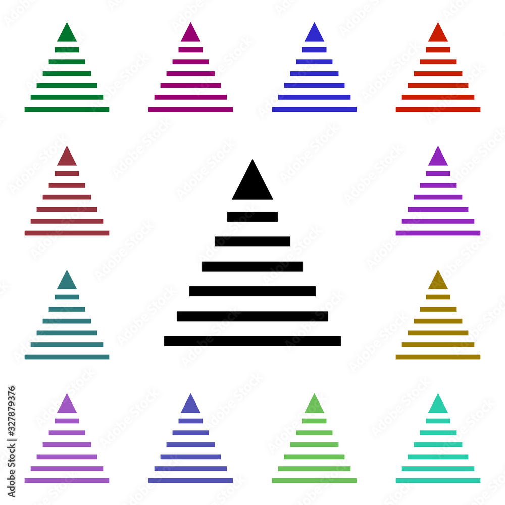 Poster pyramidal organization multi color style icon. simple glyph, flat vector of web icons for ui and ux,
