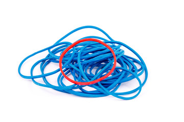 Gummibänder die sich von der Masse abheben