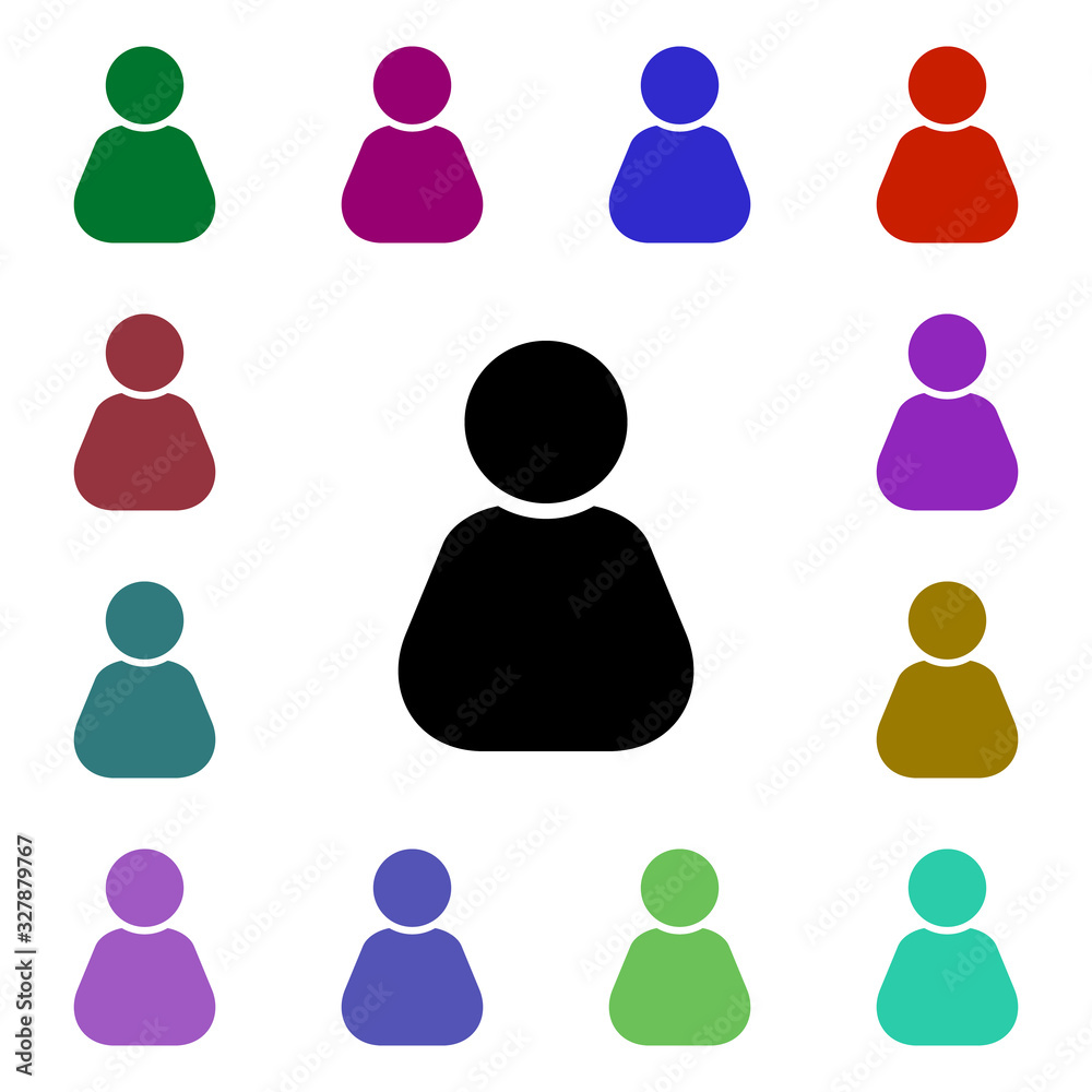 Poster user, avatar multi color style icon. simple glyph, flat vector of web icons for ui and ux, website o