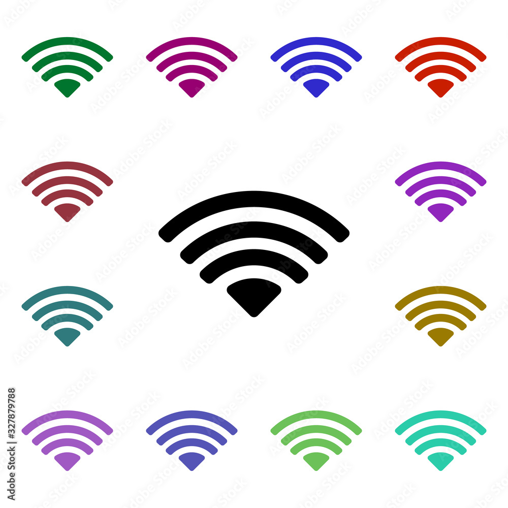 Poster wi fi signal multi color style icon. simple glyph, flat vector of web icons for ui and ux, website o
