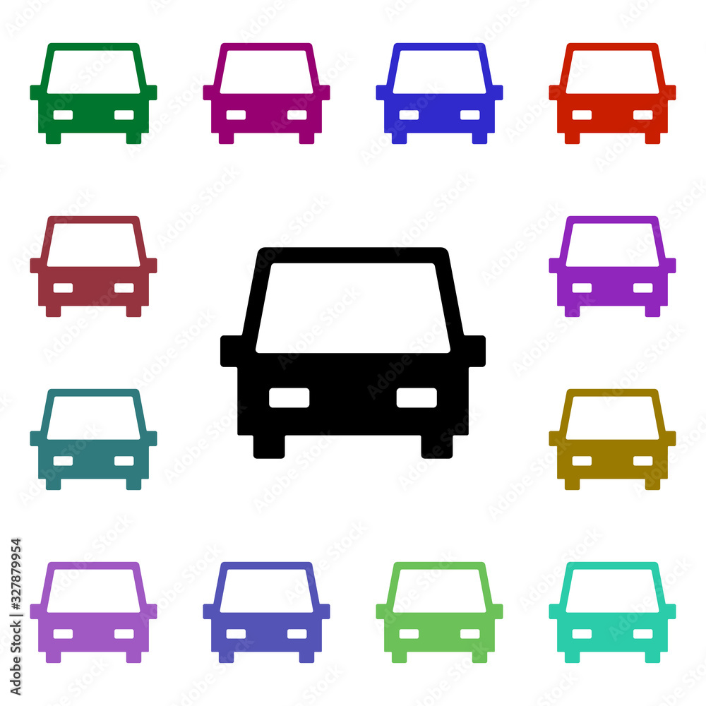 Poster car multi color style icon. simple glyph, flat vector of web icons for ui and ux, website or mobile 