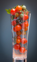 tomatoes in glass