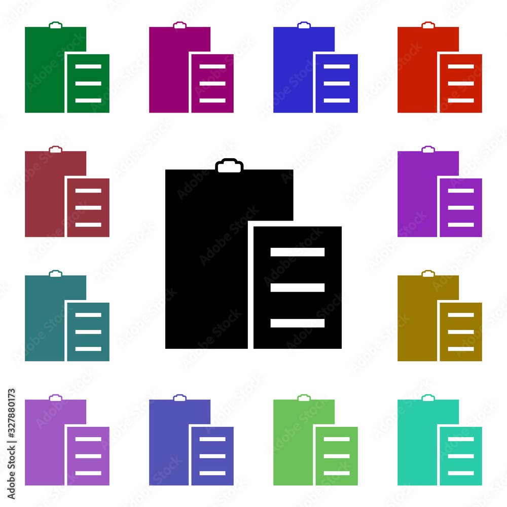 Poster clipboard multi color style icon. simple glyph, flat vector of web icons for ui and ux, website or m