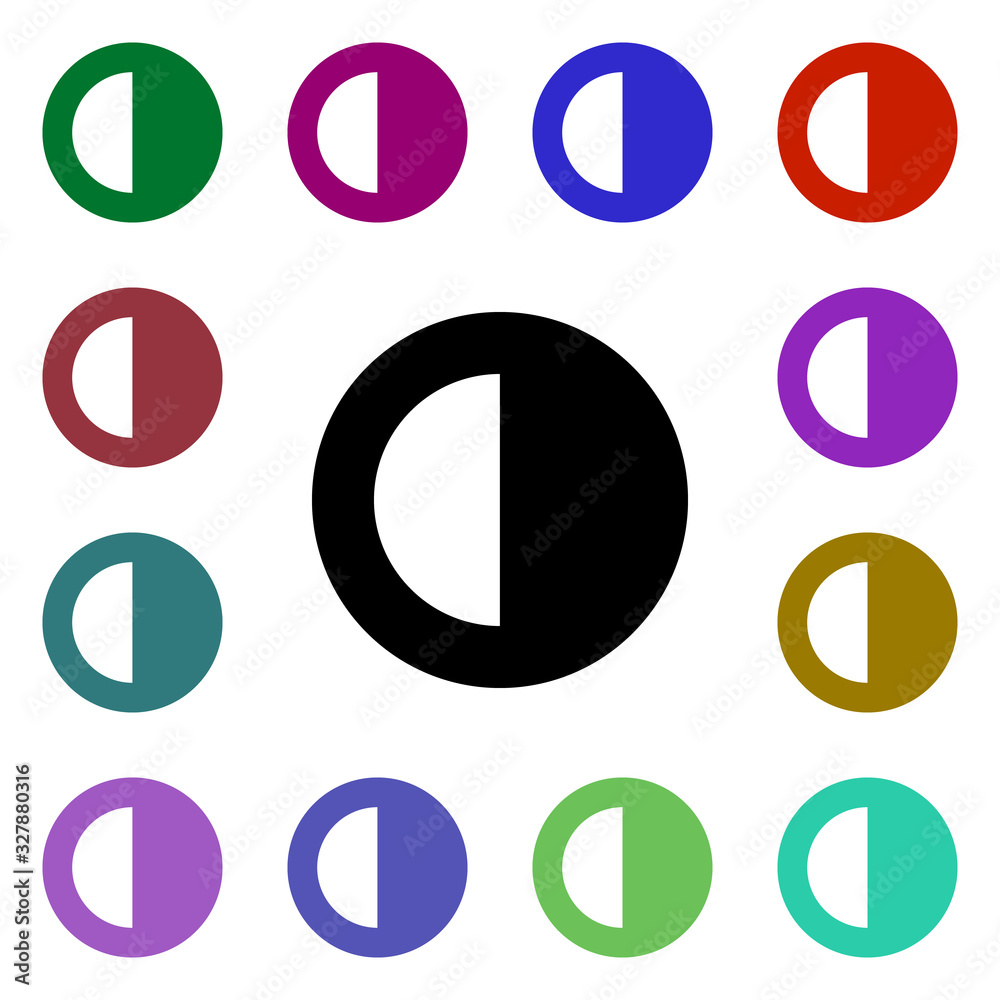 Poster contrast tool multi color style icon. simple glyph, flat vector of web icons for ui and ux, website 