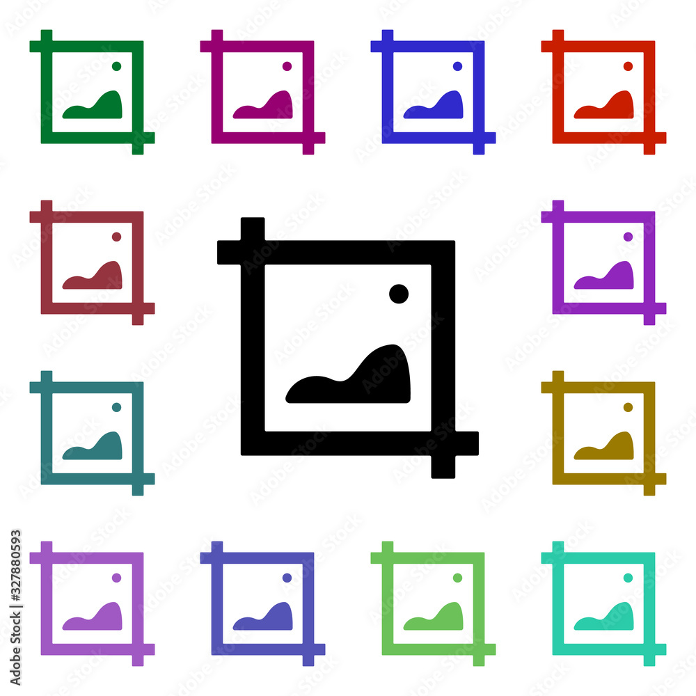 Poster image multi color style icon. simple glyph, flat vector of web icons for ui and ux, website or mobil