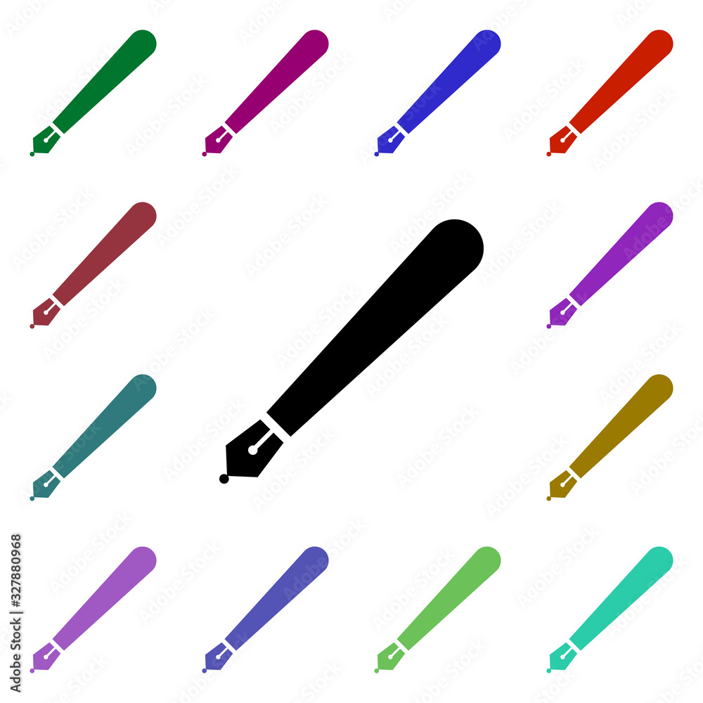 Poster pen multi color style icon. simple glyph, flat vector of web icons for ui and ux, website or mobile 
