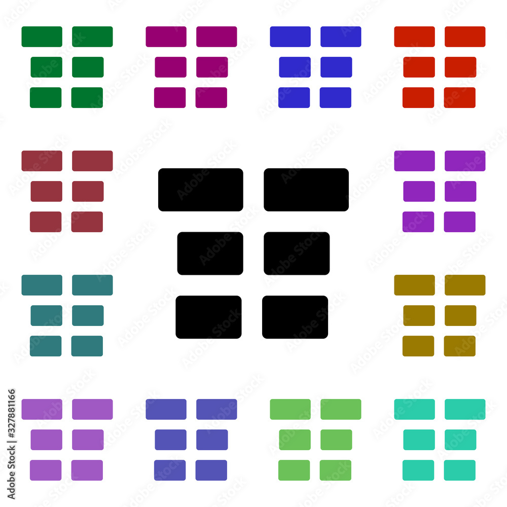 Poster row selection multi color style icon. simple glyph, flat vector of web icons for ui and ux, website 