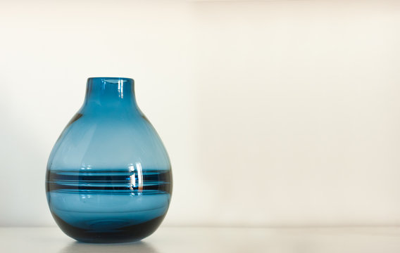 vase on blue background.