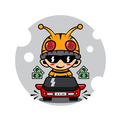 Bee mascot character activity