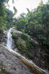 Fototapeta na wymiar Mae Kampong Waterfall in Ban Mae Kampong, Mae On sub-district, Chiangmai, northern Thailand.