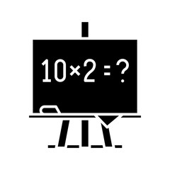 Mathematical example black icon, concept illustration, vector flat symbol, glyph sign.