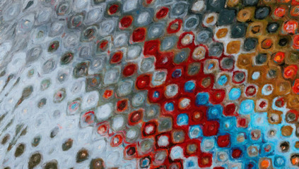 Vibrant colors abstract art background for creative design of printable product, fabric and textile decor, trendy beautiful advertising and web production. Contemporary oil paint brush strokes texture