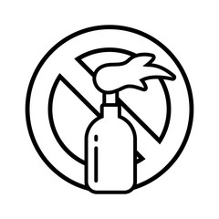 fire bottle, symbol violence on white background