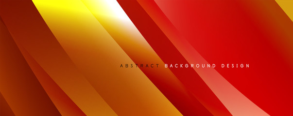 Wave liquid style lines with shadows and light on gradient background