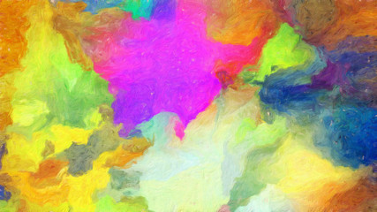 Vibrant colors abstract art background for creative design of printable product, fabric and textile decor, trendy beautiful advertising and web production. Contemporary oil paint brush strokes texture
