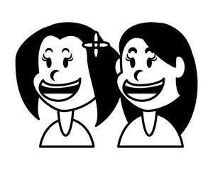 cute girls smiling on white background