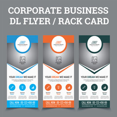 DL Flyer Template | Creative Modern Corporate DL Flyer Design with 3  calour 